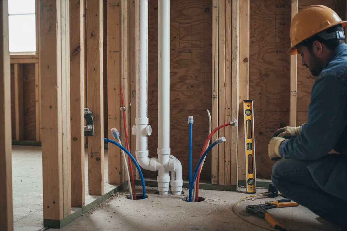 Drain and supply rough-in during Toilet Repair and Installation in Fort Lawn